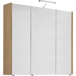 Spiegelschrank mit Beleuchtung Eiche natur 3 Türen 850x750x188 mm