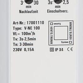 Steuerbaustein EVENES V-NE100 100m³/h, Nachlauf + Einschalt- verzögerung