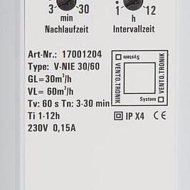 Steuerbaustein EVENES V-NIE30/60 2-stufig,Nachlauf+Einschaltverz., Intervallbetrieb