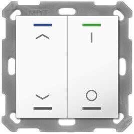 Taster Light 55 2-fach, RGBW, mit Temperatursensor, Reinweiß glänzend, Jal._Sch.