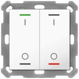 Taster Light 55 2-fach, RGBW, mit Temperatursensor, Reinweiß glänzend, Schalten