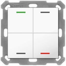 Taster Light 55 4-fach, RGBW, mit Temperatursensor, Reinweiß glänzend, Neutral