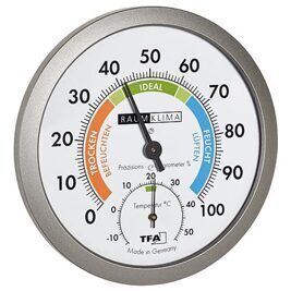 Thermo-Hygrometer schwarz 45.2043.51mit farbigen Komfortzonen