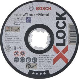 Trennscheibe BOSCH® für Stahl und Edelstahl mit X-Lock Aufnahme, gerade