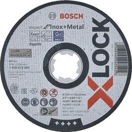 Trennscheibe BOSCH® für Stahl und Edelstahl mit X - Lock Aufnahme Ø 125 x 1,0 mm