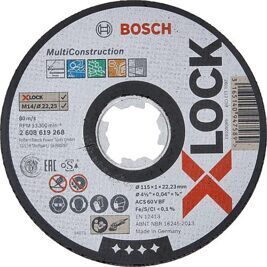 Trennscheibe BOSCH® für Metall, Stahl, NE-Metallen, Stein, Marmor und Kunststoff mit X-Lock Aufnahme, gerade