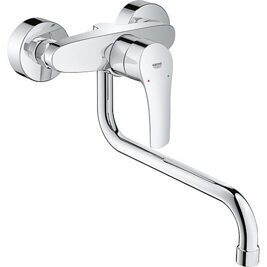 Wand-Spültischmischer Grohe Eurosmart mit Schwenkauslauf Ausladung 276 mm chrom