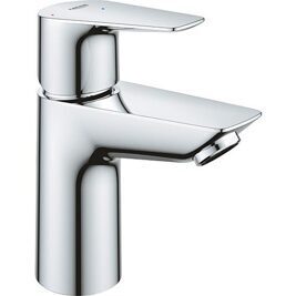 Waschtischmischer Grohe BauEdge S-Size Ausladung 93 mm chrom Mittelstellung kalt mit Ablaufgarnitur