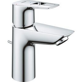 Waschtischmischer Grohe Bauloop S-Size Ausladung 93 mm chrom Mittelstellung kalt mit Ablaufgarnitur