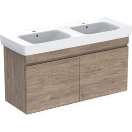 WTU + Keramik-WT Geberit Renova Plan 1300x616x480 mm Nussbaum hickory